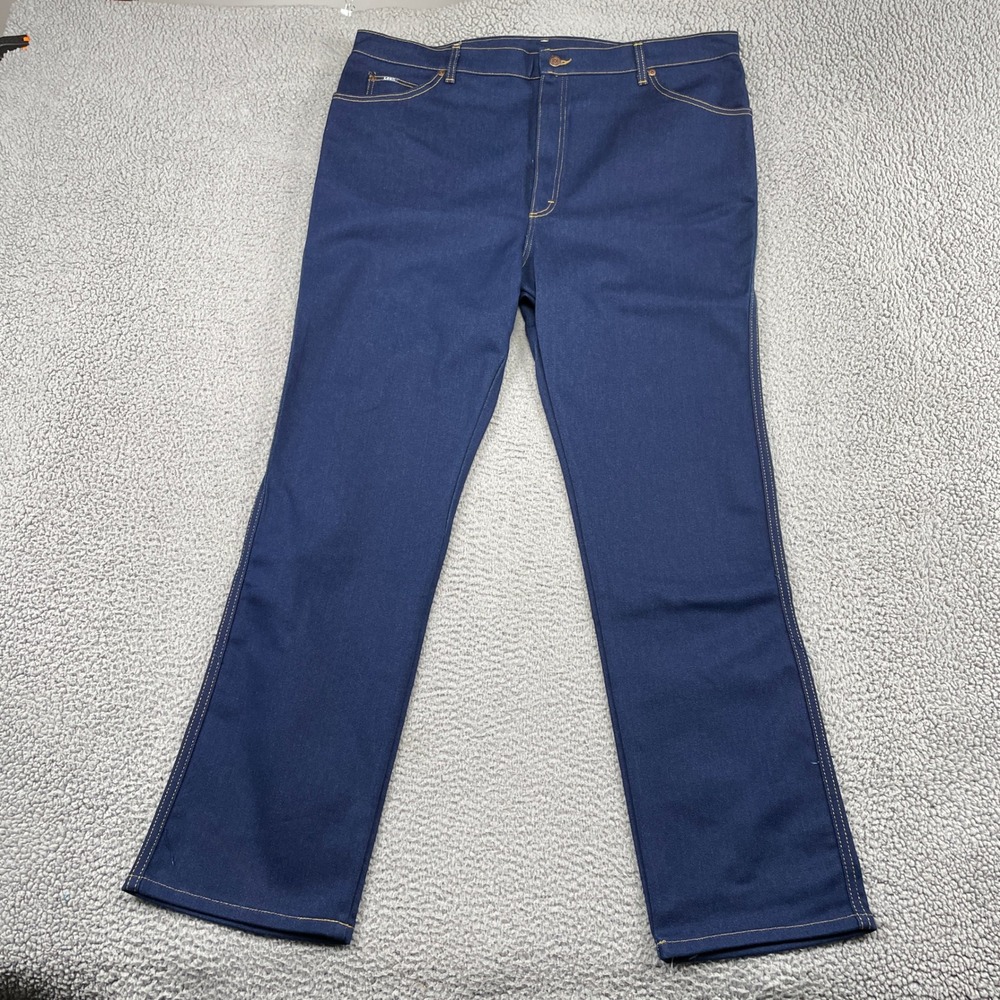 Lee Jeans Mens 46x34 Blue Denim Straight Leg Vintage Made in USA Cotton Blend